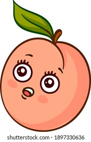 Little scared apricot, illustration, vector on a white background.