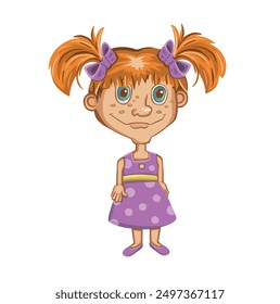 Little scary, ugly funny girl in a dress vector