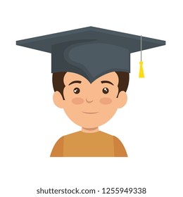 little schoolboy with graduation hat