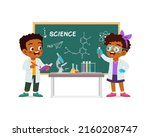 little scientist wearing with coat and do research