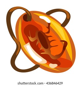 Little Scorpion in amber. Vector.