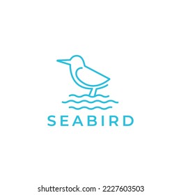 pequeño diseño de logotipo mínimo de la línea de gaviota marina 