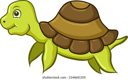 Little Sea Turtle Isolated Image Character Stock Vector (Royalty Free ...