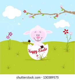 Little sheep in a big egg
