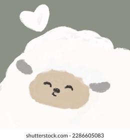 Little sheep Cartoon characters. Vector illustration.