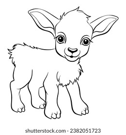 little sheep coloring book for kids. Vector illustration