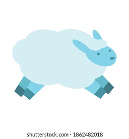 pequeñas ovejas saltando aislado icono diseño de ilustración vectorial