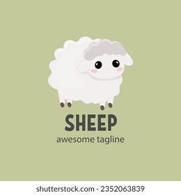 little sheep logo on green background