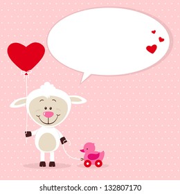 Little sheep with speech bubble