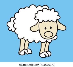 little Sheep Vector Illustration
