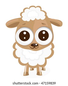 little Sheep Vector Illustration