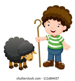 Little Shepherd And Black Sheep