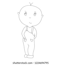 Little shiny boy. Simple vector illustration. 