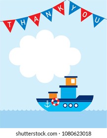 little ship boat thank you card