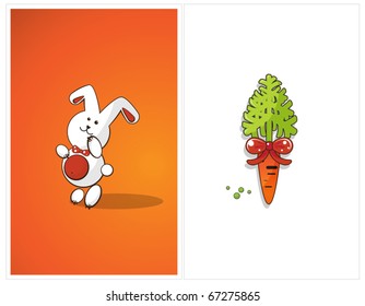 a little shy of a white rabbit and a carrot
