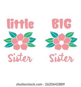 Conjunto de design floral de irmãzinha