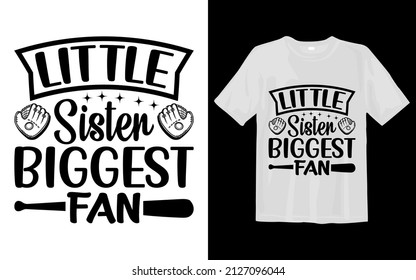 Little Sister Biggest Fan Svg T Shirt Design svg