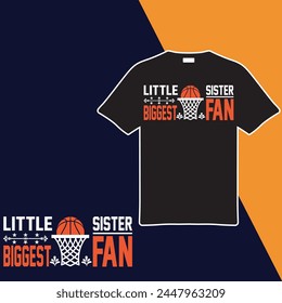 Little Sister Biggest Fan t -shirt design. vector illustration svg