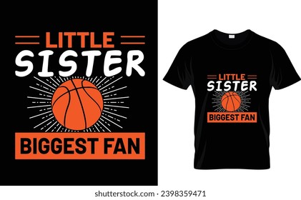 Little sister biggest fan t-shirt design for a basketball lover  svg