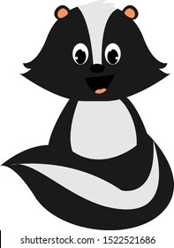 Little skunk, illustration, vector on white background.