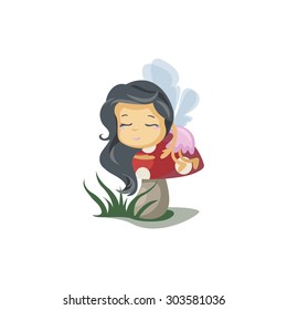 Little Sleeping on a Mushroom