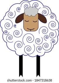 
Little sleepy lamb.Clipart, vector, design element