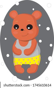 little sleepy teddy bear in pants