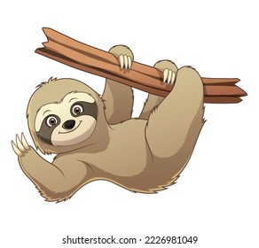 Little Sloth Cartoon Animal Illustration