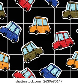 Little small car doodle vector set 