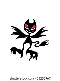 little smiling black devil vector