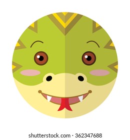 little snake face cartoon vector