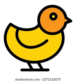 Little sparrow icon outline vector. House tree. Male day color flat
