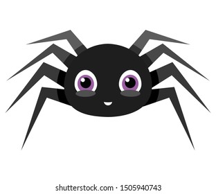 Little Spider Cartoon On White Background Stock Vector (Royalty Free ...