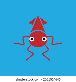 Little Squid Mascot Logo Vector