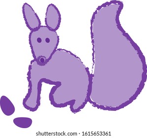  Little Squirrel. Drawn with a brush. White background.Vector illustration for your business. Cartoon style.
