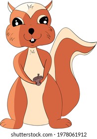 Little squirrel holding a nut