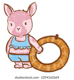 Little Squirrel wants to play in the sea said the weather was so hot.