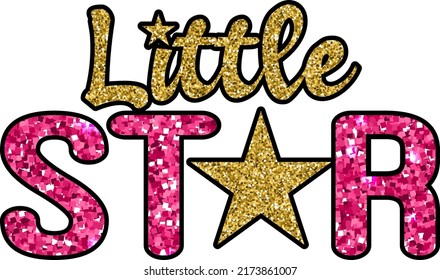 Little STAR Baby Funny t shirt and mug design vector illustration