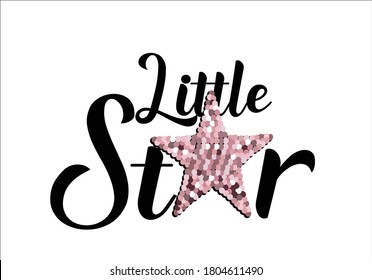 little star decorative pink sequin design smile sparkle shine optimist motivational inspirational positive quote stationery post card   rope embroidery