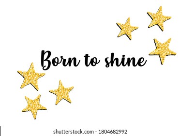 little star decorative pink sequin design smile sparkle shine optimist motivational inspirational positive quote stationery post card   rope embroidery