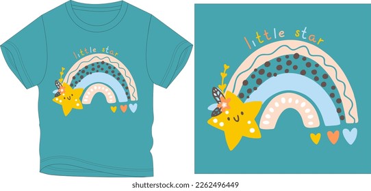 little star hearts Graphic design vector