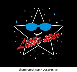 little star kid's t shirt design graphic vector 