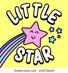 LITTLE STAR, SLOGAN PRINT VECTOR