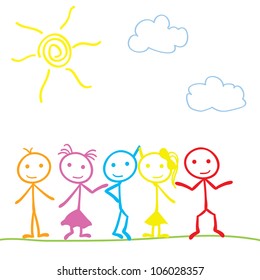 Stick Figure Kids High Res Stock Images Shutterstock