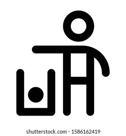 little stick man are throwing trash in trash cans no littering sign symbol
