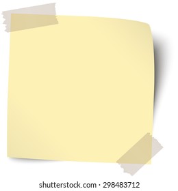 little sticky paper with brown adhesive tape and shadow