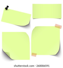 little sticky paper collection with colored pin needle and adhesive tape