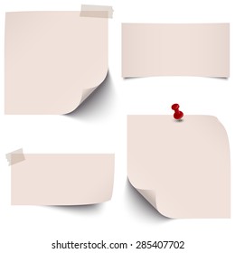 little sticky paper collection with colored pin needle and adhesive tape
