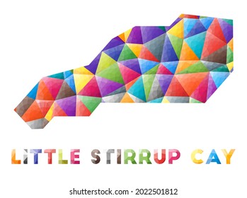 Little Stirrup Cay - colorful low poly island shape. Multicolor geometric triangles. Modern trendy design. Vector illustration.