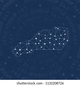 Little Stirrup Cay network, constellation style island map. Bewitching space style, modern design. Little Stirrup Cay network map for infographics or presentation.